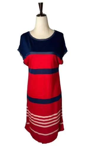 Jason Wu Target Dress Small Red Blue Striped Mesh Detail Jersey Knit Mini Preppy