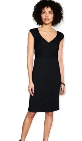 Peruvian Connection black short sleeve wrap top dress size small