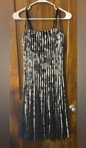 Maner Black and White Striped Dress
