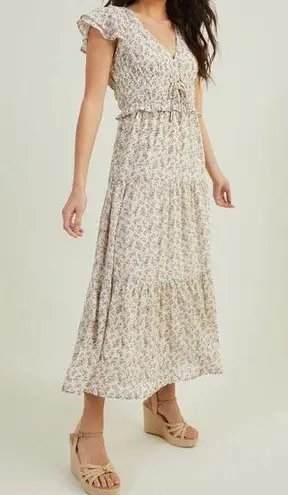 Dee Elly Floral Maxi Dress Size Medium Spring Summer Romantic