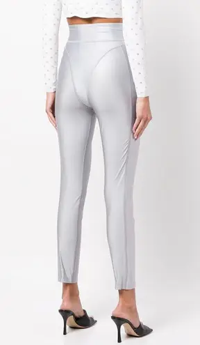 Alexander Wang NWT Active Panty Line Crop High Waist Leggings Metallic Silver XL