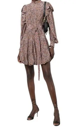 Ulla Johnson - NWT Luna Long Sleeve Silk Dress in Goldenrod - Wine Sz 4