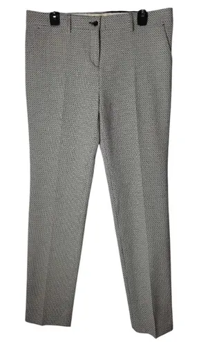 Etro Pants Women 10 Black Ivory Jacquard Geometric Print Trousers Luxury Preppy
