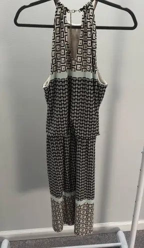 MSK Geometric Print Halter Blouson Dress Multiple Size L