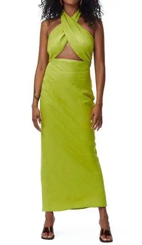 Simon Miller Yabba Halter Linen Kiwi Green Maxi Dress Size XL