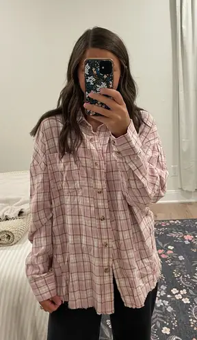Altar'd State NWT  Pink Plaid Button-Up Top - Image 1