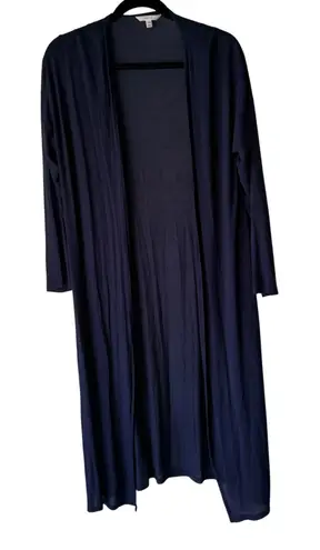 Invoire Cardigan Womens Large Long Lightweight Open Front Duster Sweater Blue