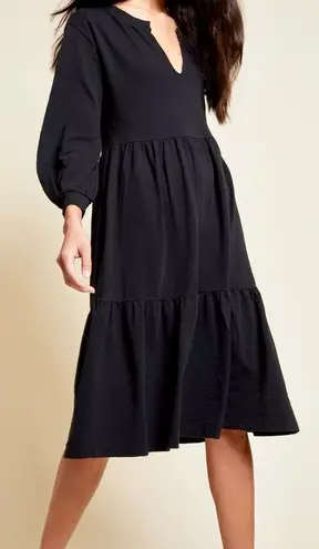 Nation Ltd Tavin Tiered Midi Dress Black 100% Cotton Size M