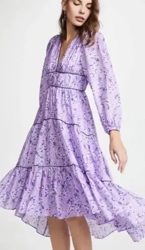 Ulla Johnson Joan Midi Dress in Lilac Purple Womens Size 2