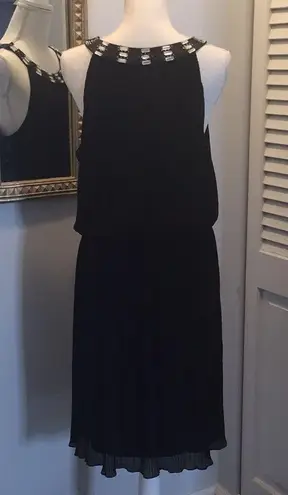 Signature Studio Rhinestone blouson black dress