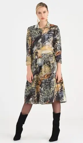 Simply Art by Dolcezza Dress “Postal” midi dress size large Green