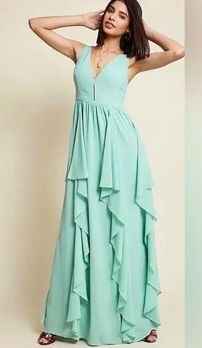 Ripple Mint Green Seafoam Ruffle Skirt V