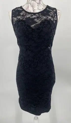 None Black lace cutout mini dress, bodycon, sleeveless size‎ large