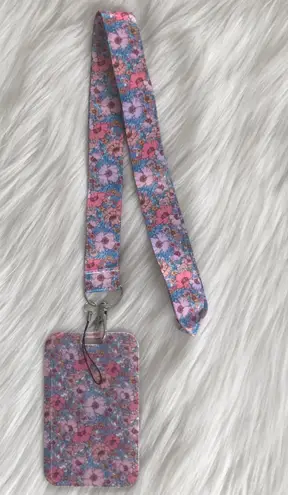 Floral lanyard with Id/ card holder Multi