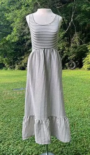 dRA Los Angeles Beau Striped Maxi Dress Size Small NWT Has Pockets! $140 Retail White