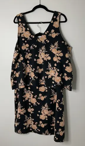 Pact 2 piece set Luxe Jersey Elevated Tank Top/Skirt Black Tan Floral XXXL