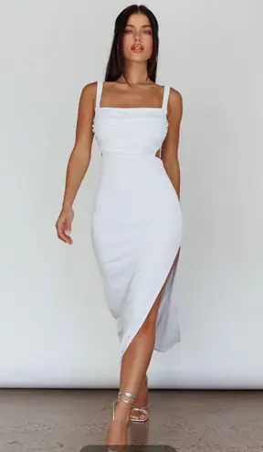 Selfie Leslie White Ribbed dress