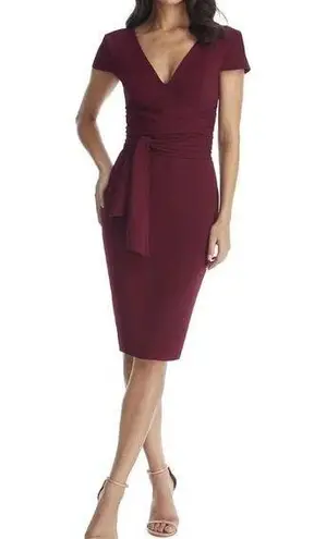 Dress the Population  Dana Dress Bodycon Sheath Burgundy Cocktail Sz Med New