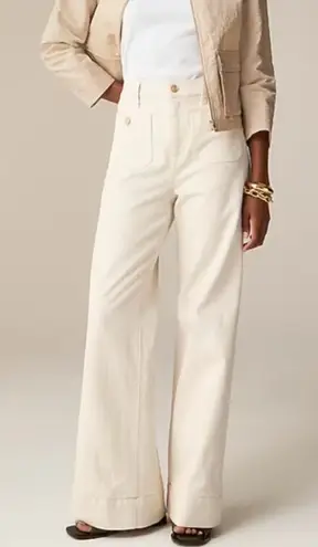 J.Crew  Sailor Wide Leg Denim Trouser Ecru Cream High Rise Size 28 - Image 1