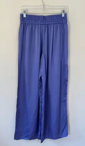 Everlane NEW The Satin High Rise Wide Leg Pull On Pants Cornflower Blue