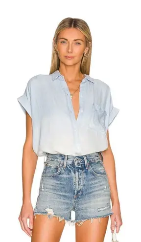 Rails Lex Short Sleeve Button Up in Light Vintage Dip Dye