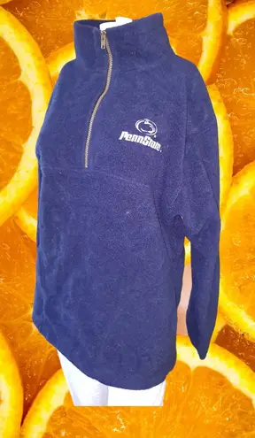 Penn State 1/4 Zip Combed Cotton Fleece with Drawstring Waist Size Small Blue