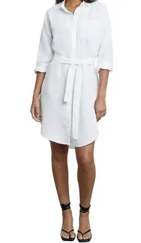 Rails Ames Belted White Long Sleeve Dress Belted with Pocket Size Small