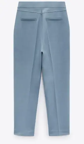 ZARA Small High Waisted Straight Cut Pants - Blue/steel