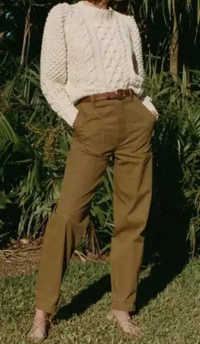 πDOENπ Walker Pant ~ Barrel Leg Button Fly Pants Boscage 12 NWT Brown