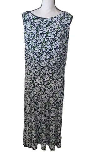 cj banks Floral Sleeveless Dress Maxi Gathered Waist 20W
