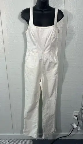 ASOS  Design Denim Fitted White Pantsuit Size 4 EUC - Image 1