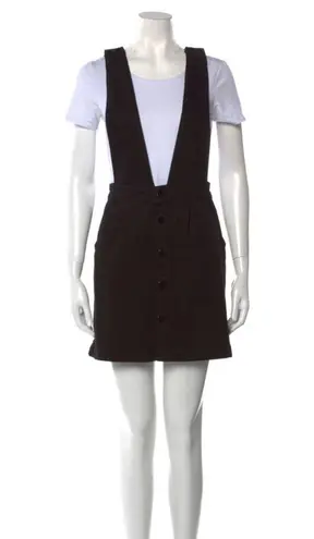 Maje Ritana Pinafore Jumper Skirt Skirtalls Strap-Detail Black Denim Overalls M