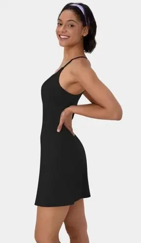 Halara Everyday Cloudful 2-in-1 Flare Dress-Wannabe-Longer Length Black XS