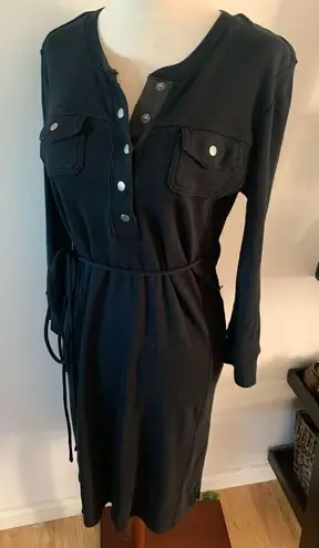 Ralph Lauren Lauren jeans, medium black stretchy cotton dress with a tie quarter Black