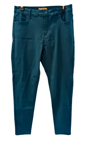 Hybrid & Company Teal Skinny Pants Stretch Mid Rise 5 Pocket Tapered 2X Women Blue