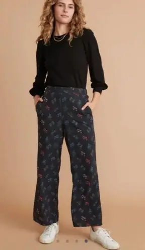 Marine layer - Kiley Pants Black Floral Pull On Casual On The Move Travel