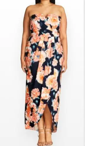 City Chic FLORAL-PRINT MAXI DRESS IN TULIP TIME