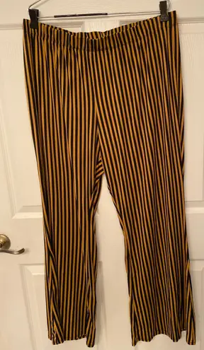 Wearever Palazzo Mustard & Black Striped Pants by size 3X NWOT