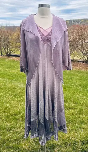 Omari Komarov Asymmetrical Dress with Beaded Embellishments & Matching Jacket