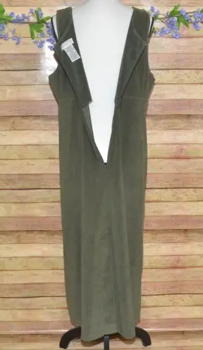 White Stag Ladies Green Faux Suede Sleeveless Maxi Dress Size L 12/14 90's Y2K