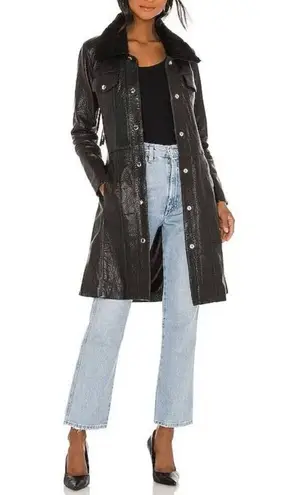 Understated Leather  Thunderbird Shearling Coat Black Lamb Leather & Shearling