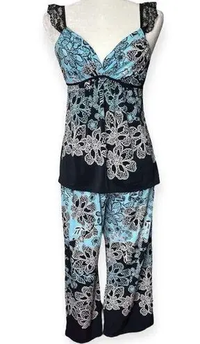 Linea Donatella  Floral Lace Camisole Sleep Set - Small