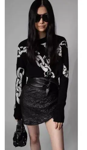 Zadig & Voltaire Leather Julipe Skirt in Black