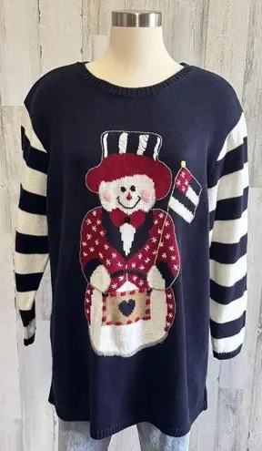 Vintage Christmas Snowman Sweater Size 1X Kitschy whimsical Americana