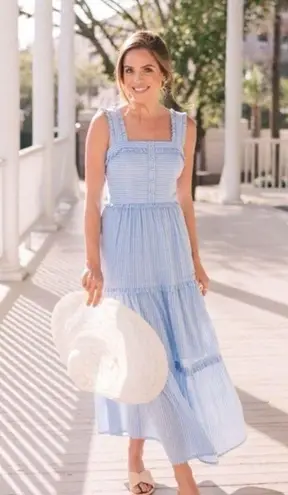 Gal Meets Glam Courtney Striped Midi Maxi Dress Size 14