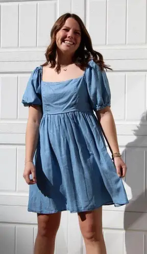 Blue Rain Denim Babydoll Dress