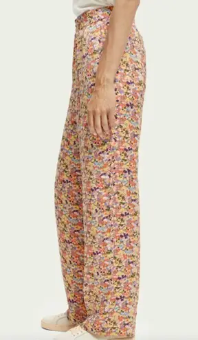 Scotch & Soda Gia Floral Mid-Rise Wide Leg Elasticated Trouser Pant Large