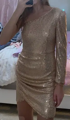 DO+BE Sequin One Shoulder Mini Dress