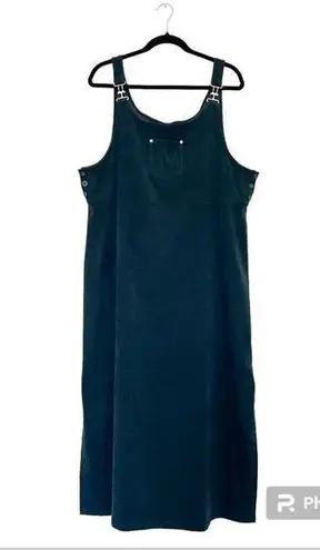 Eric Charles Pinafore Midi Overall Dress in Green Plus Size 1X