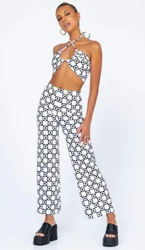 Princess Polly Black and White Latiana Floral Checkerboard Pants + Top Set 8